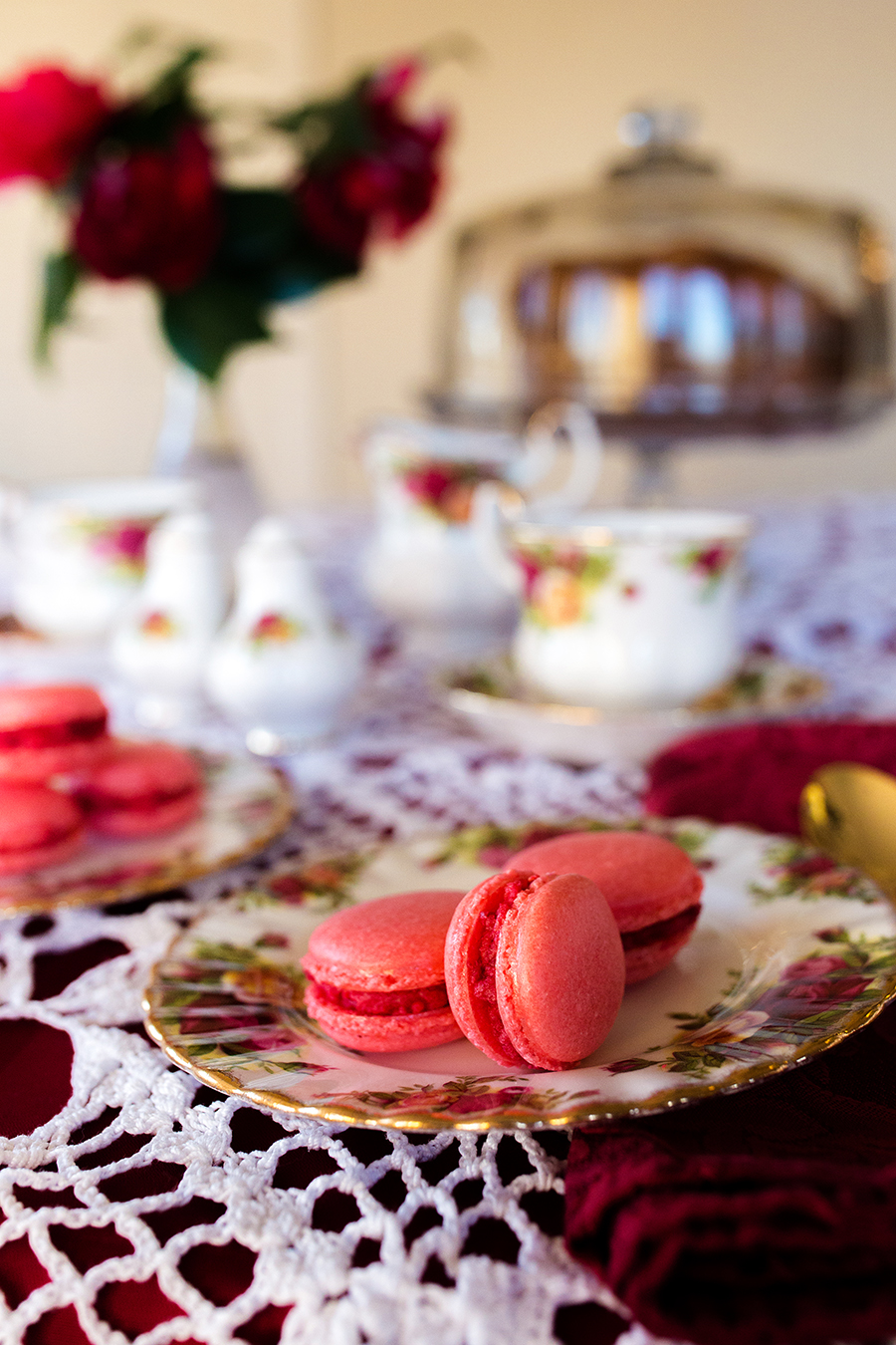 Raspberry Macarons