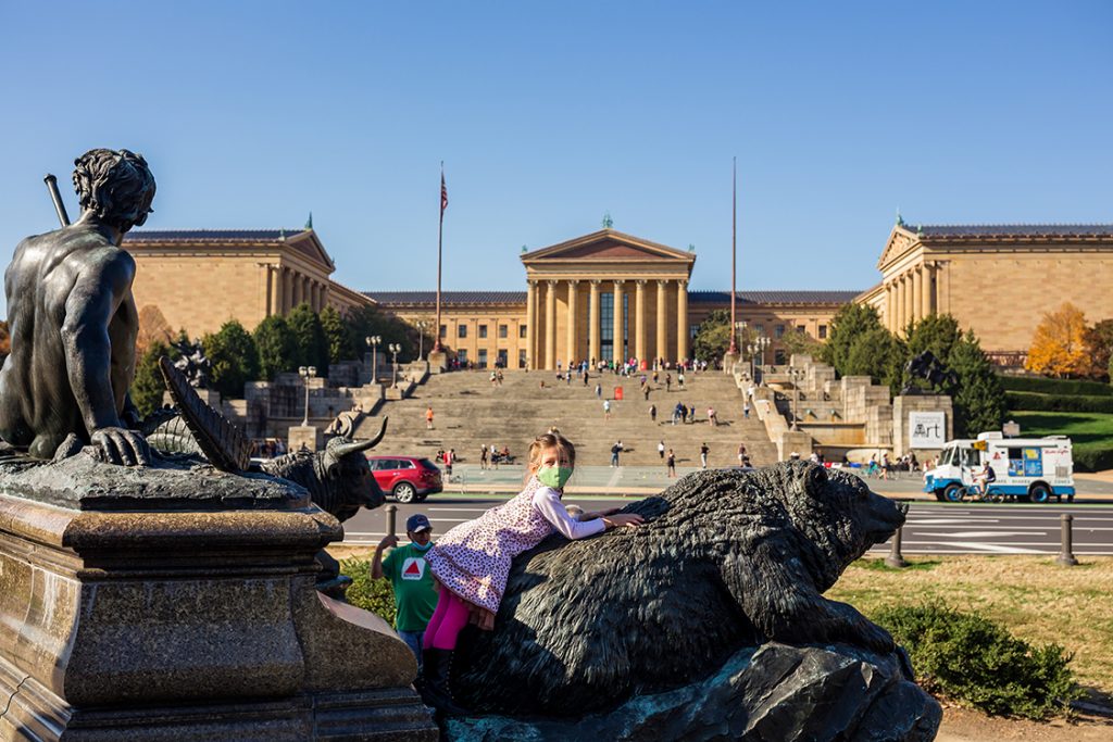 Pennsylvania in the fall. Philadelphia Museum of Art. Rocky Stairs 
